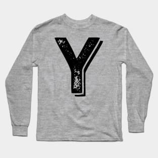 Capital Letter Y Name Initial Monogram Long Sleeve T-Shirt